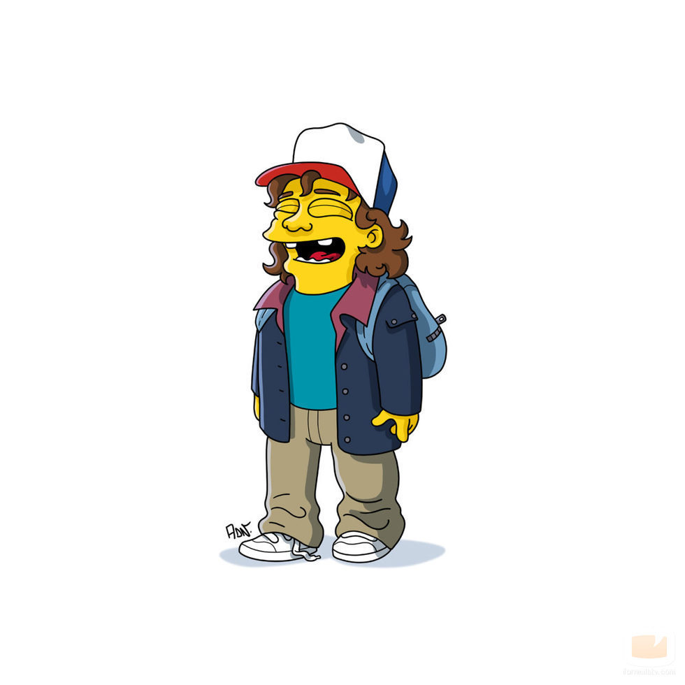 Así sería Dustin Henderson en la versión simpsonizada de 'Stranger Things'