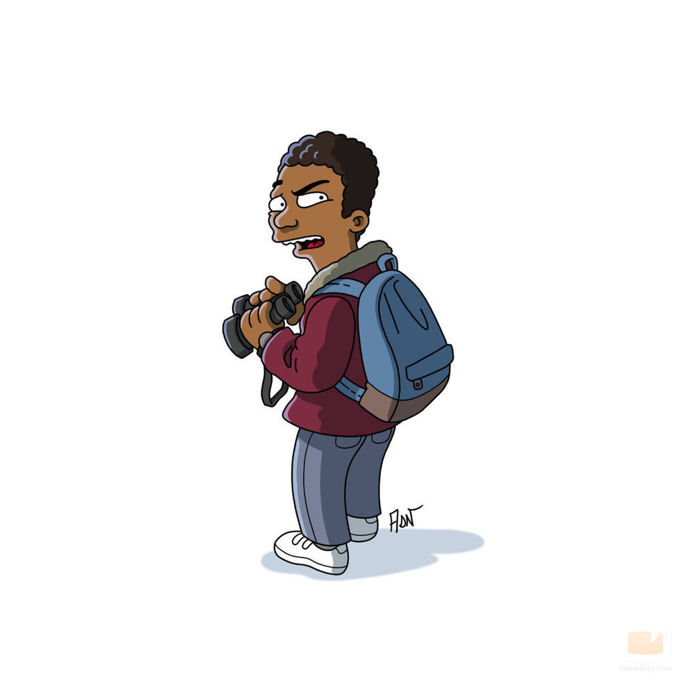 Este es Lucas Sinclair, el amigo de Will en la versión simpsonizada de 'Stranger Things'