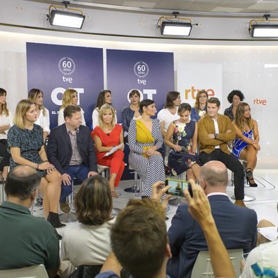 Los triunfitos durante la rueda de prensa en la presentación de 'OT. El reencuentro'