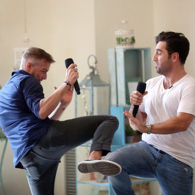 Àlex Casademunt y David Bustamante en la grabación de 'OT. El Reencuentro'