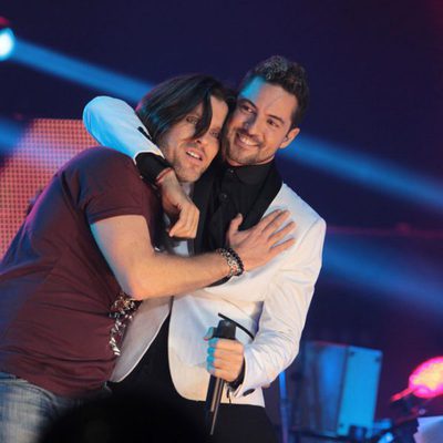David Bisbal y Javián actuando juntos en el concierto de 'OT. El reencuentro'