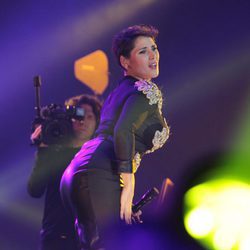 Rosa López interpretando una coreografía durante el concierto de 'OT. El reencuentro'