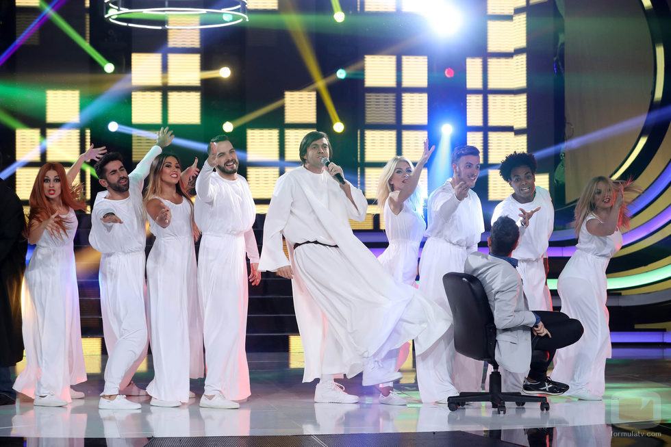 David Guapo interpretando a "Los Inhumanos" en la novena gala de 'Tu cara me suena'