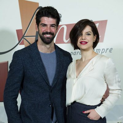 Mariona Ribas y Miguel Ángel Muñoz en el acto promocional de los 1000 capítulos de 'Amar es para siempre'