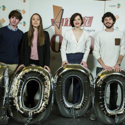 Óscar Ortuño, Blanca Parés, Mariona Ribas y Javier Pereira en la celebración de los 1000 capítulos de 'Amar es para siempre'