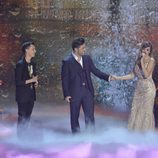 David Bustamante interpreta una canción junto a Sahra y Mario en las semifinales de 'La Voz'