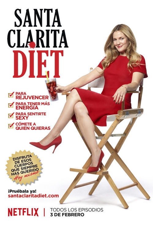 Drew Barrymore anuncia la dieta zombie en el póster de 'Santa Clarita Diet'