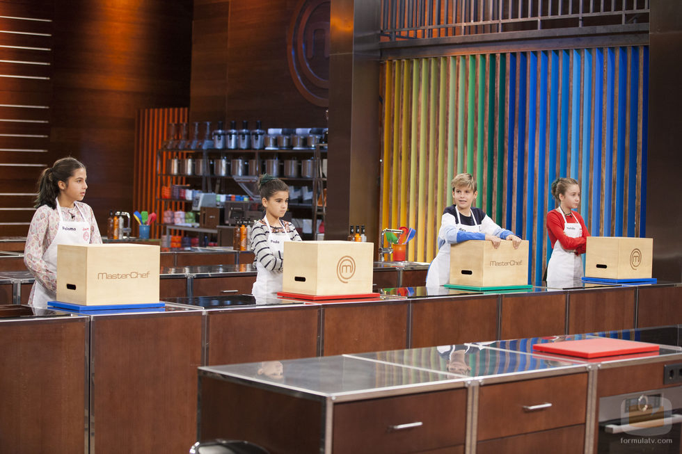 Paloma, Paula, Álex, Natalia en la final de 'MasterChef Junior'