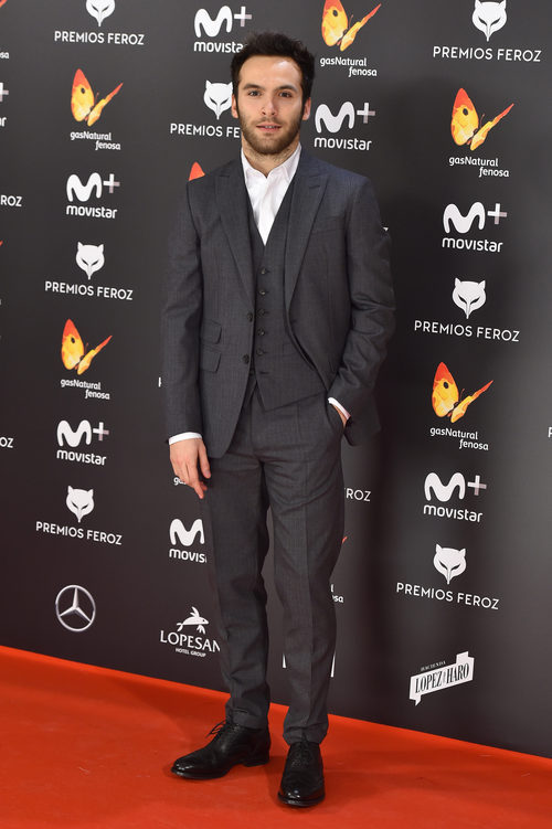 Ricardo Gómez en la alfombra roja de la gala Premios Feroz 2017