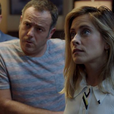 María León, Gorka Aguinagalde e Iker Galartza en la tercera temporada de 'Allí abajo'