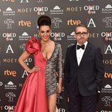 La colaborador de 'Cámbiame', Cristina Rodríguez, en los Premios Goya 2017
