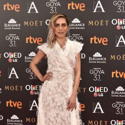 María León en la alfombra roja de los Premios Goya 2017