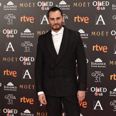 Asier Etxeandia en la alfombra roja de los Goya 2017