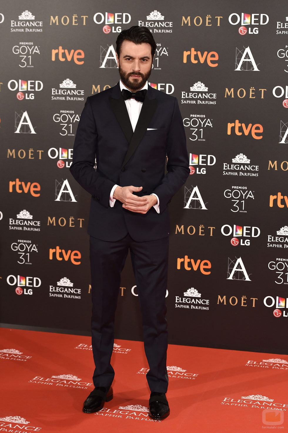 Javier Rey en la alfombra roja de los Goya 2017
