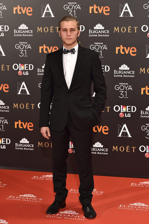 Emilio Palacios en la alfombra roja de los Goya 2017