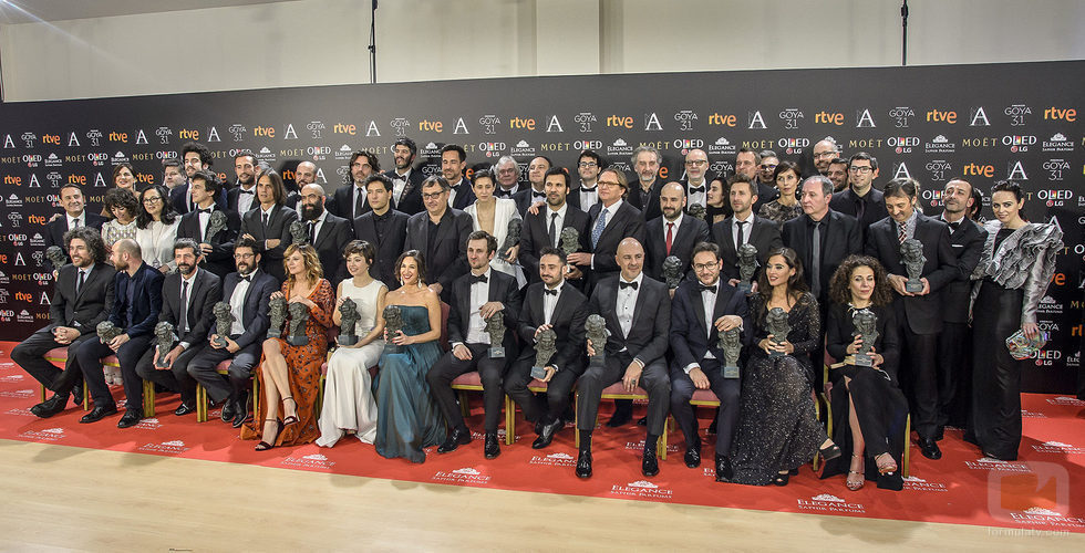 Foto de familia en los Goya 2017