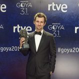 Raúl Arévalo, mejor director novel por "Tarde para la ira" en los Goya 2017