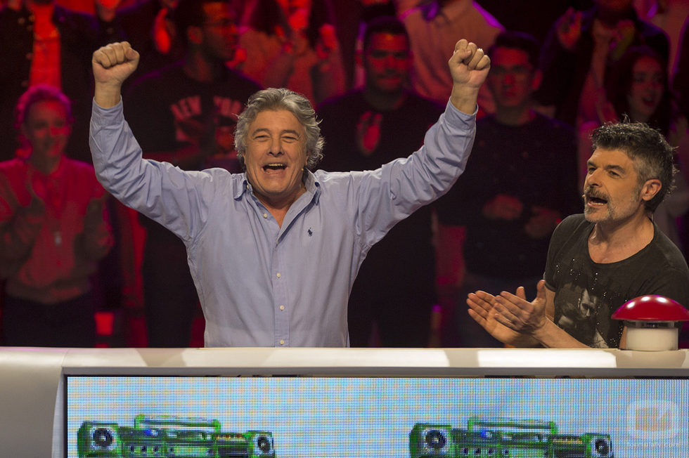 Francisco celebra un punto en 'El gran reto musical'