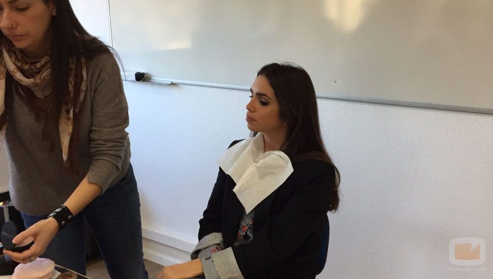 Elena Furiase durante la grabación del reencuentro de 'El internado'