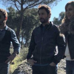 Ismael Martínez, Raúl Fernández y Marta Hazas en el reencuentro de 'El internado'