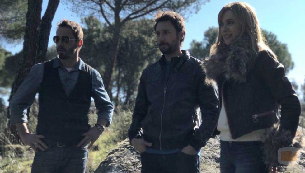 Ismael Martínez, Raúl Fernández y Marta Hazas en el reencuentro de 'El internado'