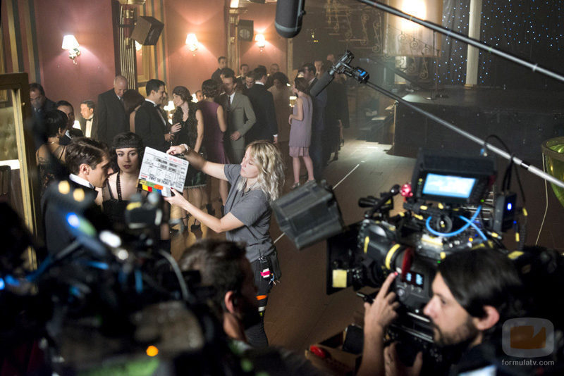 Blanca Suárez durante un momento del rodaje de 'Las chicas del cable'