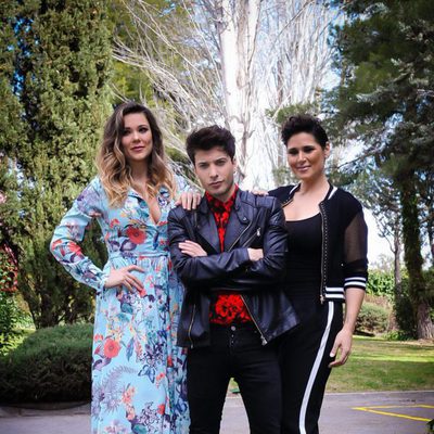 El ganador, Blas Cantó, posa junto a Lorena Gómez y Rosa López en la rueda de prensa de la final de 'Tu cara me suena'