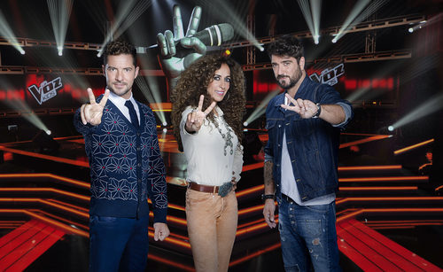 Los tres coaches de la tercera edición de 'La Voz Kids'