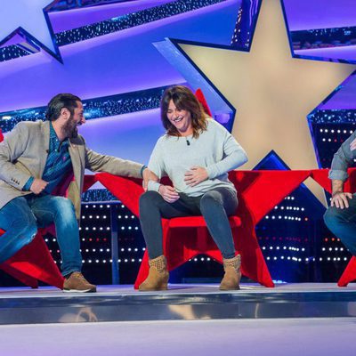 Rafael Amargo, Melani Olivares y el humorista Vaquero, se parten de risa durante 'Jugando con las estrellas'