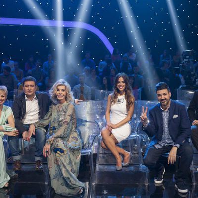 Esther Arroyo, Secun de la Rosa, Bibiana Fernández, Tony Aguilar, Giuseppe Di Bella y Marta Márquez, comentaristas de 'Fantastic Duo'