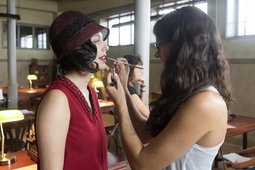 Blanca Suárez durante las grabaciones de 'Las chicas del cable'