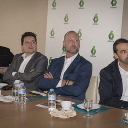 Ramón Campos, Mario López, Pedro García Aguado y Carlos Fernández Recio en la rueda de prensa de 'Cazadores de Trolls'