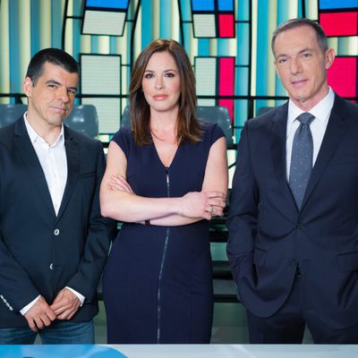 Mamen Mendizábal, Hilario Pino y Manu Marlasca en 'Más vale tarde'