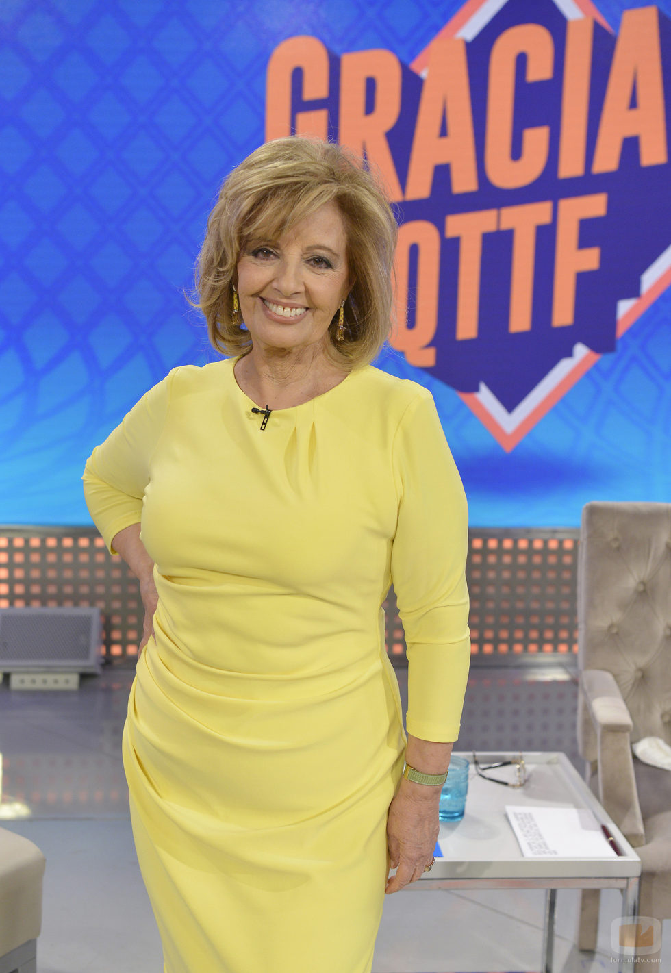 María Teresa Campos posa en el programa especial de '¡Qué tiempo tan feliz!'