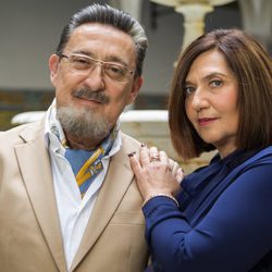 Posado Mariano Peña y Ane Gabarain como Don Benito y Maritxu en 'Allí Abajo'