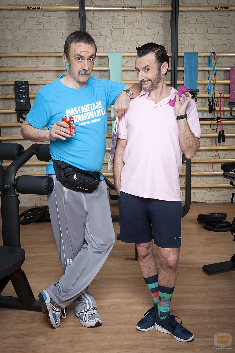 Santi Rodríguez y Carlos Chamarro posan para 'Gym Tony LC'
