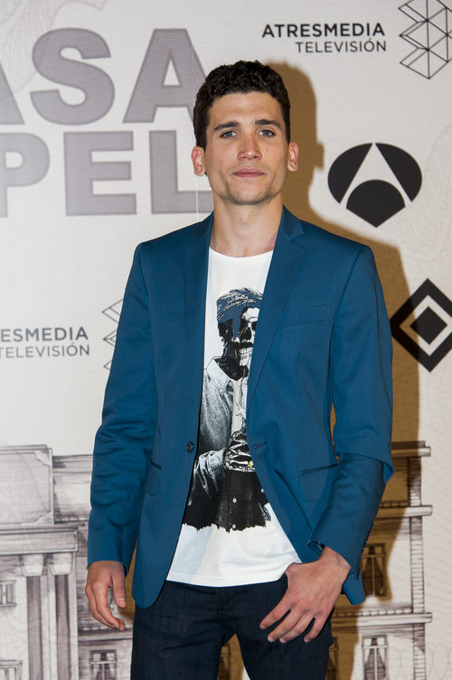 Jaime Lorente en la presentación de 'La Casa de Papel'