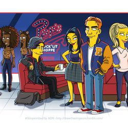 Elenco de 'Riverdale' en versión simpsonizada