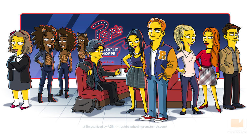Elenco de 'Riverdale' en versión simpsonizada