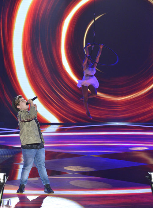 Dani cantando en la final de 'La Voz Kids'