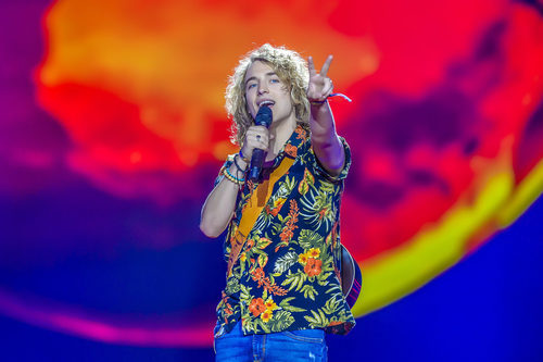 Manel Navarro al final de su primer ensayo en Eurovisión 2017 