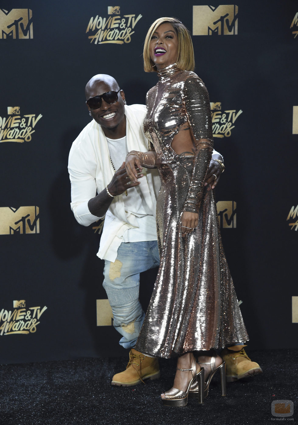 Taraji P. Henson y Tyrese Gibson, en la gala MTV Movie & TV Awards 2017