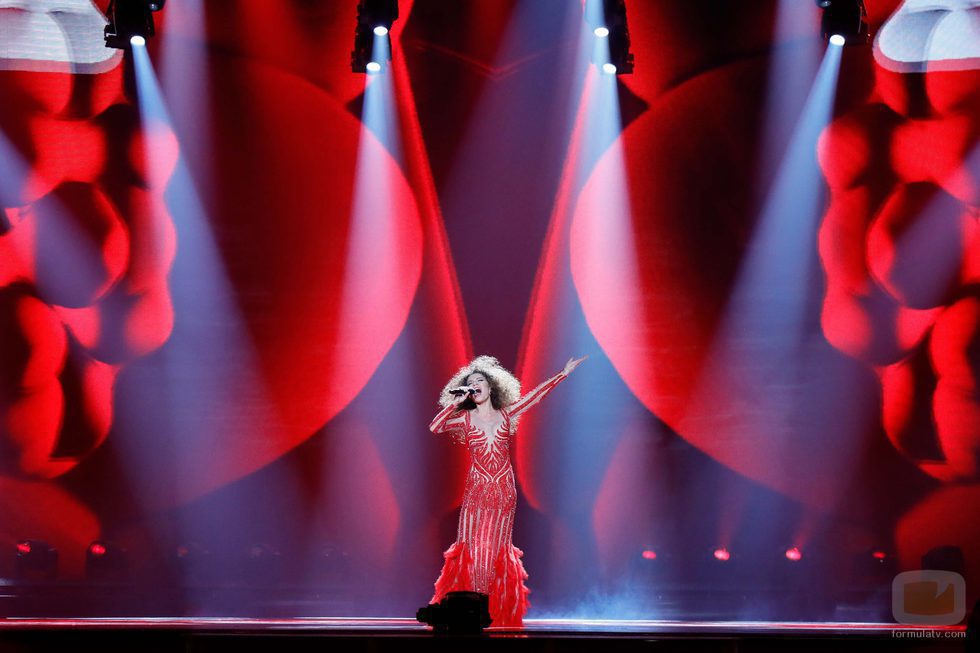 Tamara Gachechiladze (Georgia) en la Primera Semifinal de Eurovisión 2017