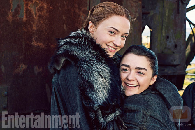 Sophie Truner y Maisie Williams en el reencuentro de Los Stark ('Juego de Tronos')