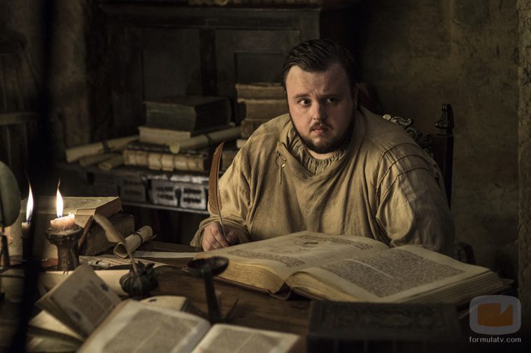 Samwell Tarly sostiene una pluma en la séptima temporada de 'Juego de Tronos'