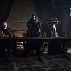 Jon Nieve, Sansa Stark y Sir Davos en la séptima temporada 'Juego de Tronos'