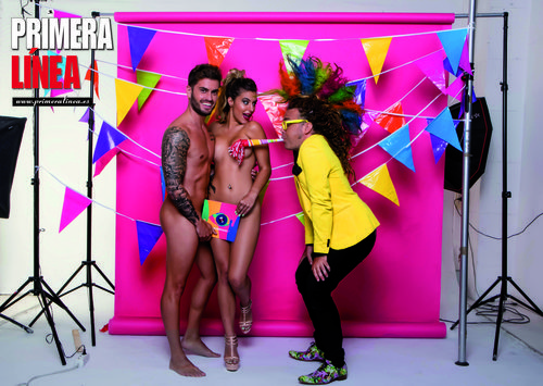 Bea y Rodri ('GH 17'), desnudos, durante la sesión de fotos para Primera Línea junto a Torito