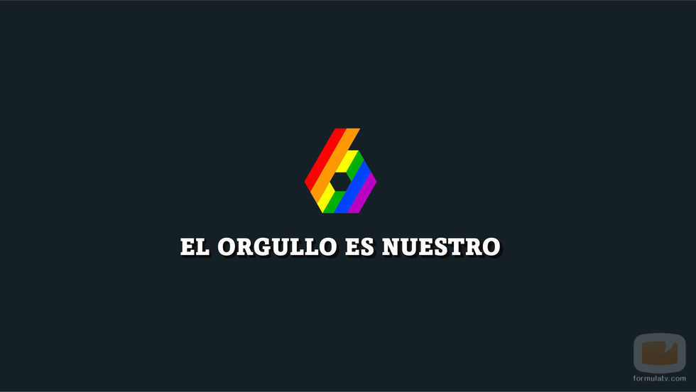 Logo de laSexta para el World Pride Madrid 2017 con los colores de la bandera LGTBI