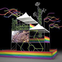 Set de laSexta en el World Pride Madrid 2017 visto desde uno de los frentes