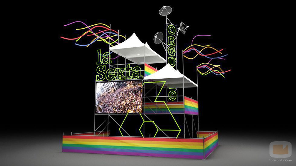 Set de laSexta en el World Pride Madrid 2017 visto desde uno de los frentes